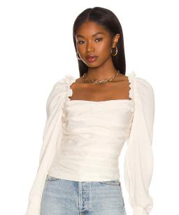 ASTR the Label Puff Sleeve Square Neck Top