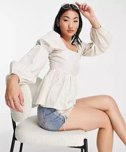 ASOS Influence Square Neck Off Shoulder Blouse