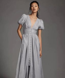 Anthropologie Catalina Lurex Button-Front Dress