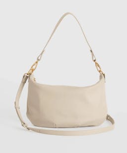 Quince Italian Leather Convertible Crescent Shoulder Bag