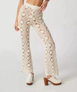 UO Luce Del Sol Semi Sheer Crochet Pant