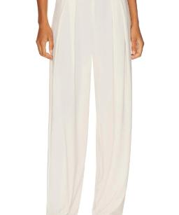 Norma Kamali Tapered Pleated Trouser