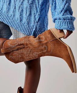 Jeffrey Campbell Dagget Western Boots in Cognac Suede