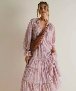 Free People Feeling Groovy Maxi Dress in Soft Purple