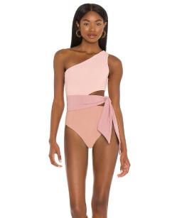 Beach Riot x REVOLVE Carlie One-Piece in Blush Color Block