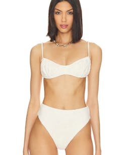 WeWoreWhat Scrunchie Bikini Top & High Rise Bikini Bottoms