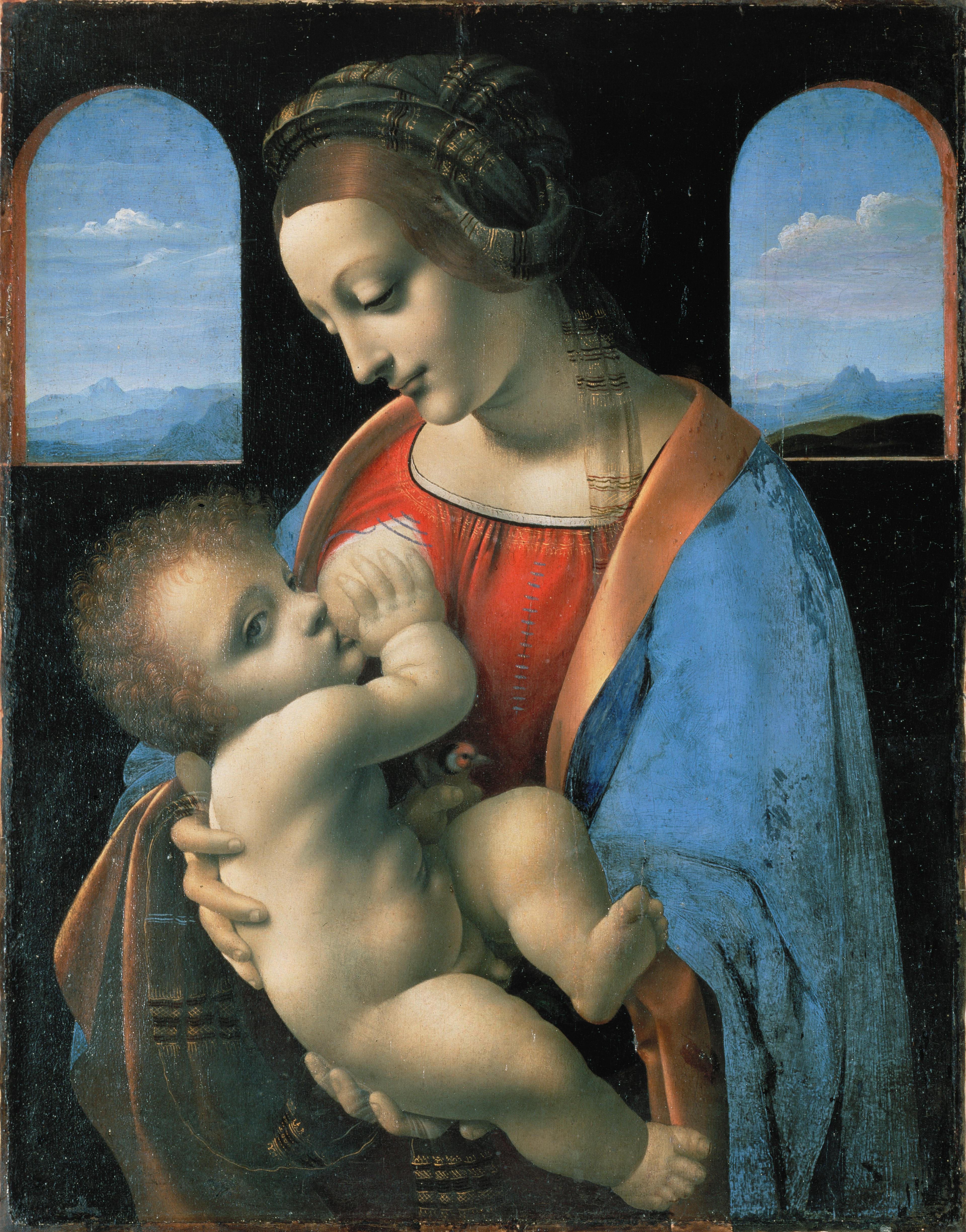 Madonna Litta, attributed to Leonardo da Vinci (mid-1490s). Public Domain.
