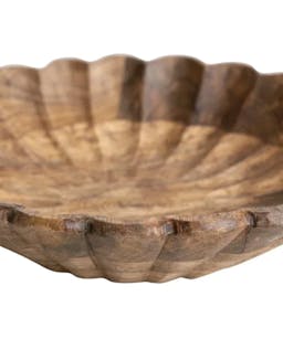 Scalloped edge wood dish