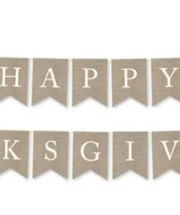Happy Thanksgiving! Burlap Pennant Party Banner