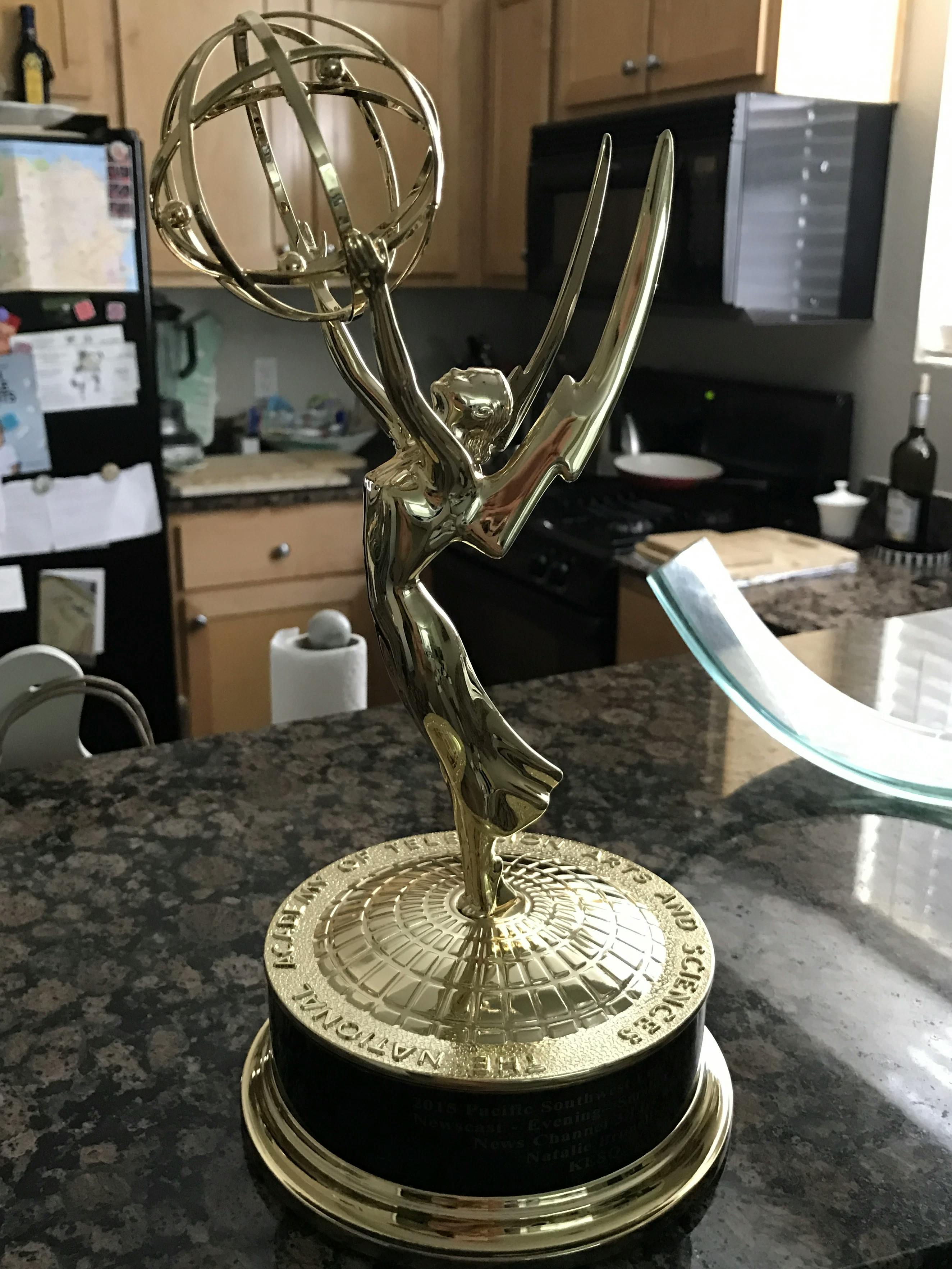 Natalie Brunell's Emmy trophy. Courtesy of Natalie Brunell