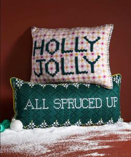 Wintry Embroidered Pillow