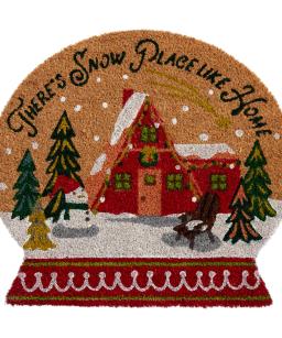 Holiday Home Snow Globe Coir Doormat