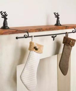 Black Reindeer Rod Stocking Holder