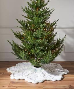 Faux Fur Snowflake Tree Skirt