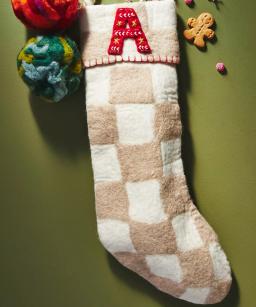 Monogram Felted Stocking