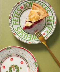 Festive Bistro Tile Dessert Plate