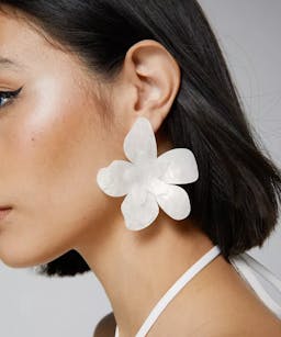 Pearlised Oversized Flower Earrings