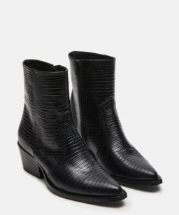 Steve Madden Gina Black Snake Booties